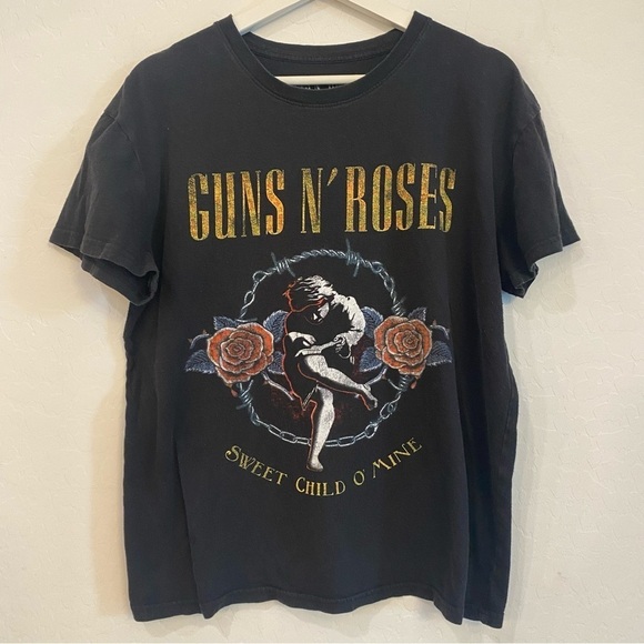 Guns n Roses Sweet Child O Mine Black Graphic T Shirt Size Large - Picture 1 of 5